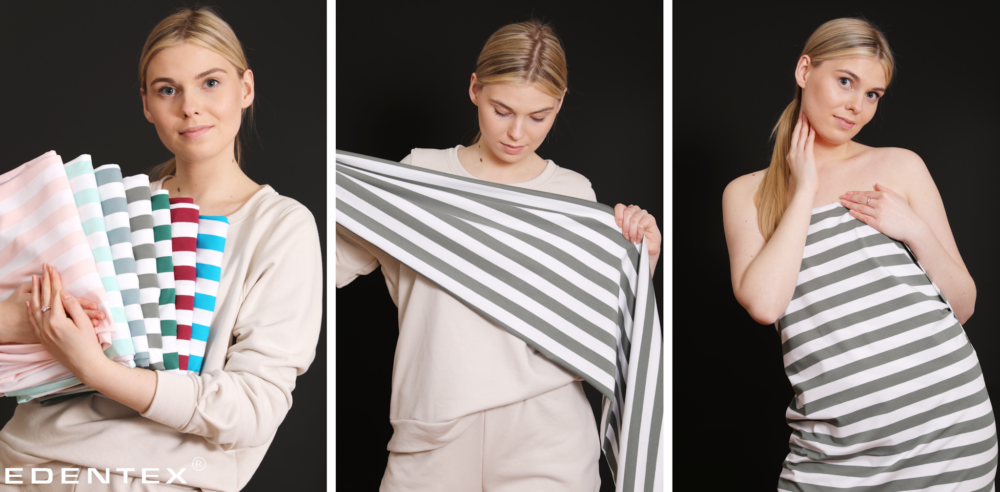 Striped cotton jersey fabrics / new colours
